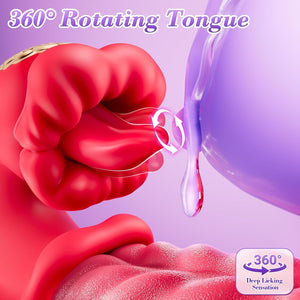 Joylume Crimson Orchid rose vibrator featuring rotating tongue licking motion