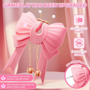 Joylume Electric Papillon wearable nipple clamps shown in discreet lifestyle setting