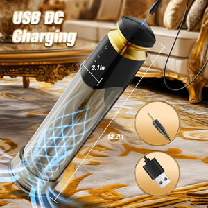 Joylume electric vacuum penis pump shown in handheld lifestyle setting