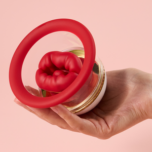 Joylume Hungry Rose handheld rose suction vibrator shown in lifestyle setting