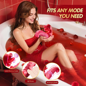 Joylume Scarlet Kiss rose vibrator featuring swinging vibration patterns