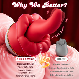 Joylume Silk Teaser rose vibrator designed with wave like tongue motion