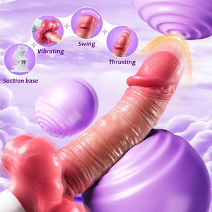 Joylume Silky Lover Crimson Surge dildo featuring realistic tongue licking stimulation