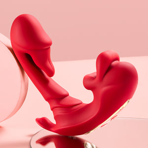 Joylume Soft Whisper app controlled wearable rose vibrator shown in lifestyle setting