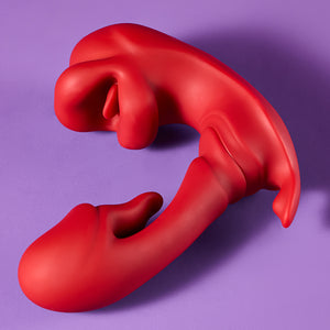 Joylume Soft Whisper wearable rose vibrator with dual tongue licking design