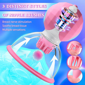 Joylume Velvet Orbit nipple toy with interchangeable brush heads