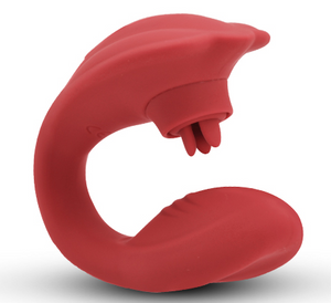 Joylume Violet Whisper wearable vibrator shown in couples play lifestyle setting