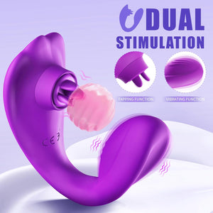 Joylume Violet Whisper dual stimulation vibrator designed for hands free pleasure