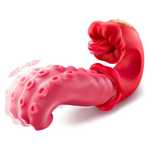 Joylume Crimson Orchid 360 degree rotating tongue rose vibrator for blended stimulation
