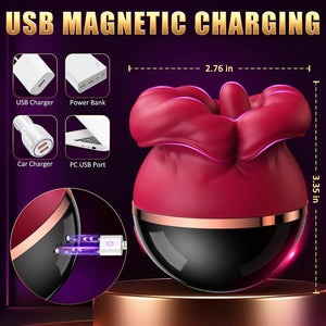 Joylume Crimson Whisper rose vibrator with multiple vibration and suction modes