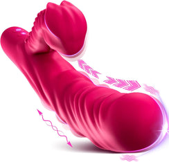 Joylume G spot thrusting dildo with rabbit clitoral vibrator for dual stimulation