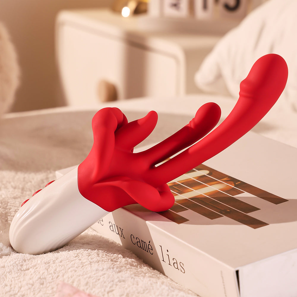 Joylume Private Flick wearable rose vibrator with tongue licking and G spot stimulation