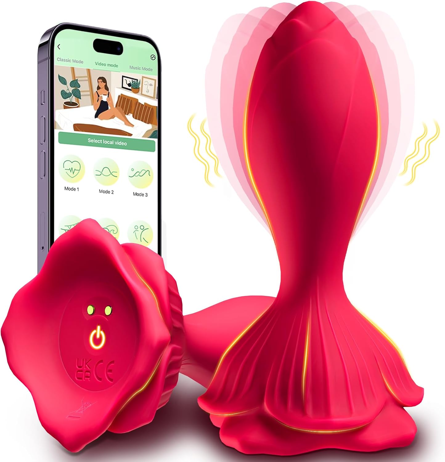 Joylume rose app controlled anal plug vibrator with elegant rose design