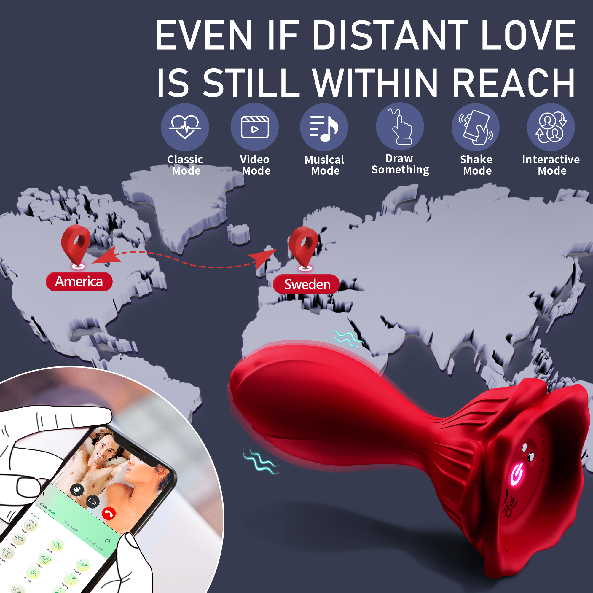 Joylume rose vibrating anal plug made of waterproof body safe silicone