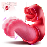 Joylume Scarlet Kiss rose tongue vibrator with licking motion for clitoral stimulation
