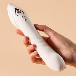 Joylume Soft Paw handheld thrusting vibrator shown in lifestyle setting