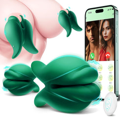 Joylume Verdant Bite app controlled vibrating nipple clamp with mouth inspired design