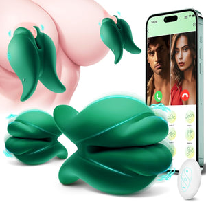 Joylume Verdant Bite app controlled vibrating nipple clamp with mouth inspired design