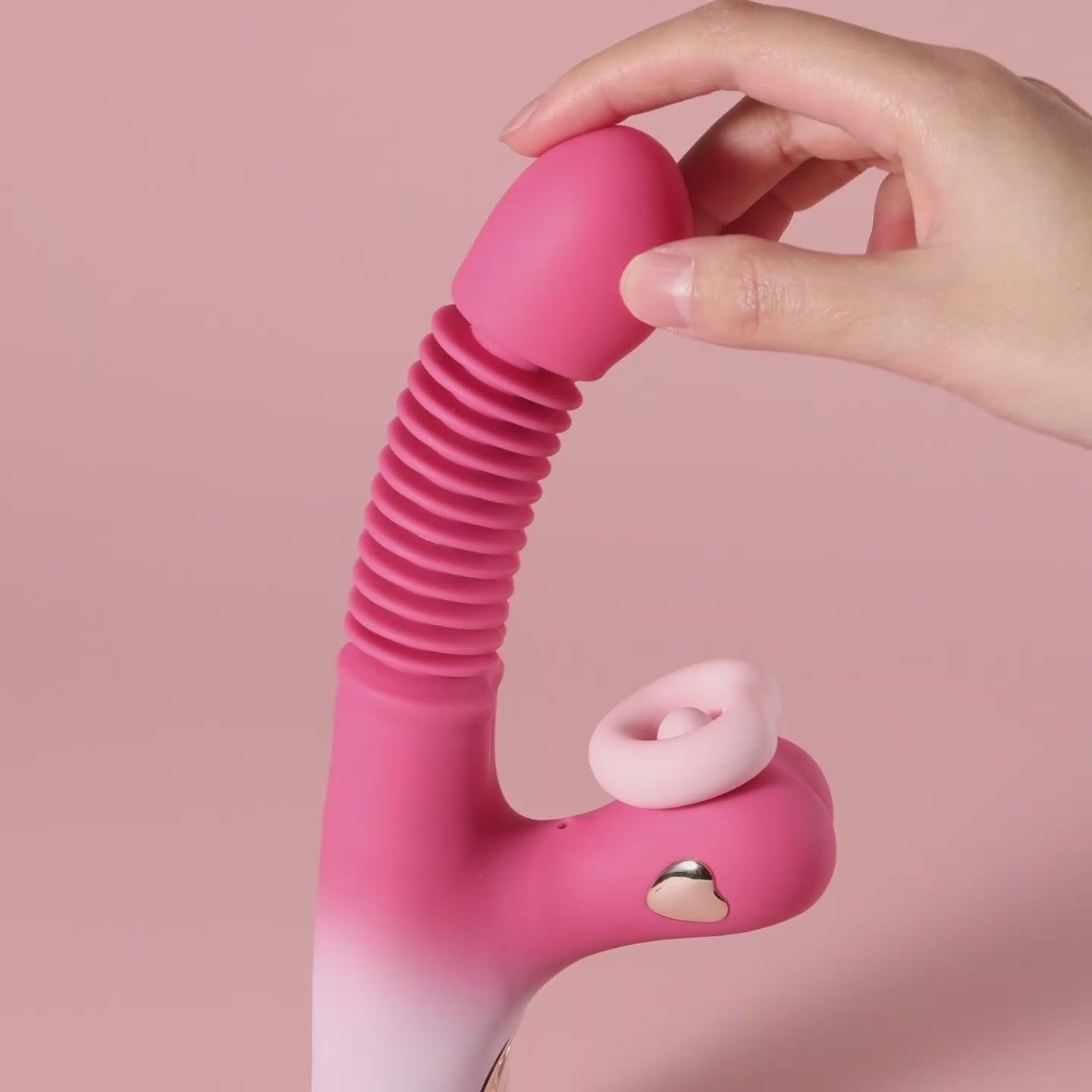 Joylume Sticky Mouth quiet thrusting vibrator made with body safe silicone and warming function