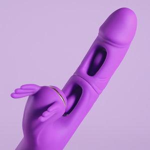 Joylume Good Trouble rabbit vibrator designed for quiet hands free G spot and clitoral stimulation