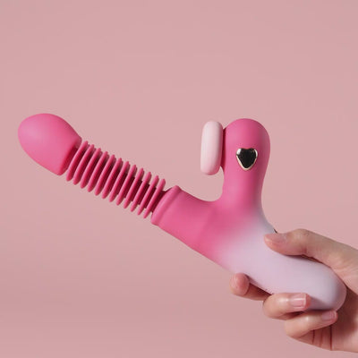 Joylume Sticky Mouth thrusting vibrator with suction, tongue motion, and gentle heating for layered stimulation